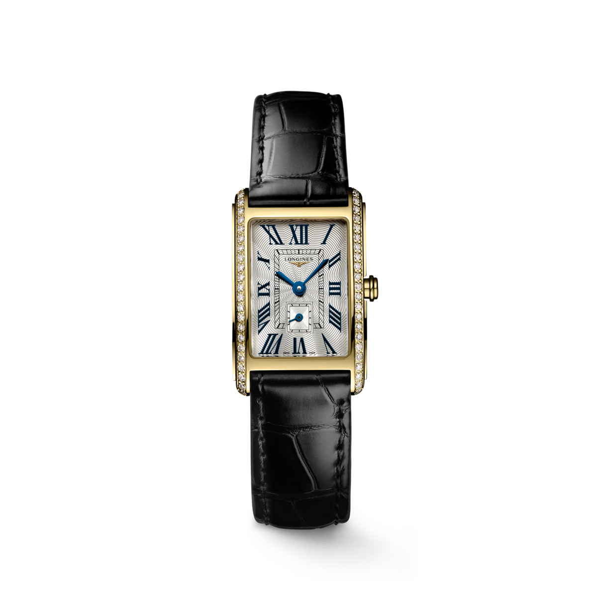 Longines Dolcevita 20.50 X 32.00 mm Silver "flinqué" 18 karat yellow gold L52557710 L5.255.7.71.0 front view