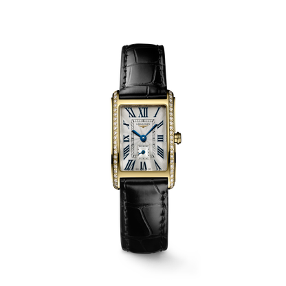 Longines Dolcevita 20.50 X 32.00 mm Silver "flinqué" 18 karat yellow gold L52557710 L5.255.7.71.0 front view