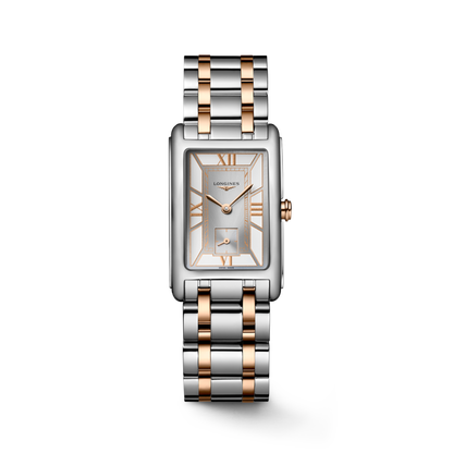 Longines Dolcevita 23.30 X 37.00 mm White Stainless steel with rose gold 18 carats crown L55125757 L5.512.5.75.7 front view