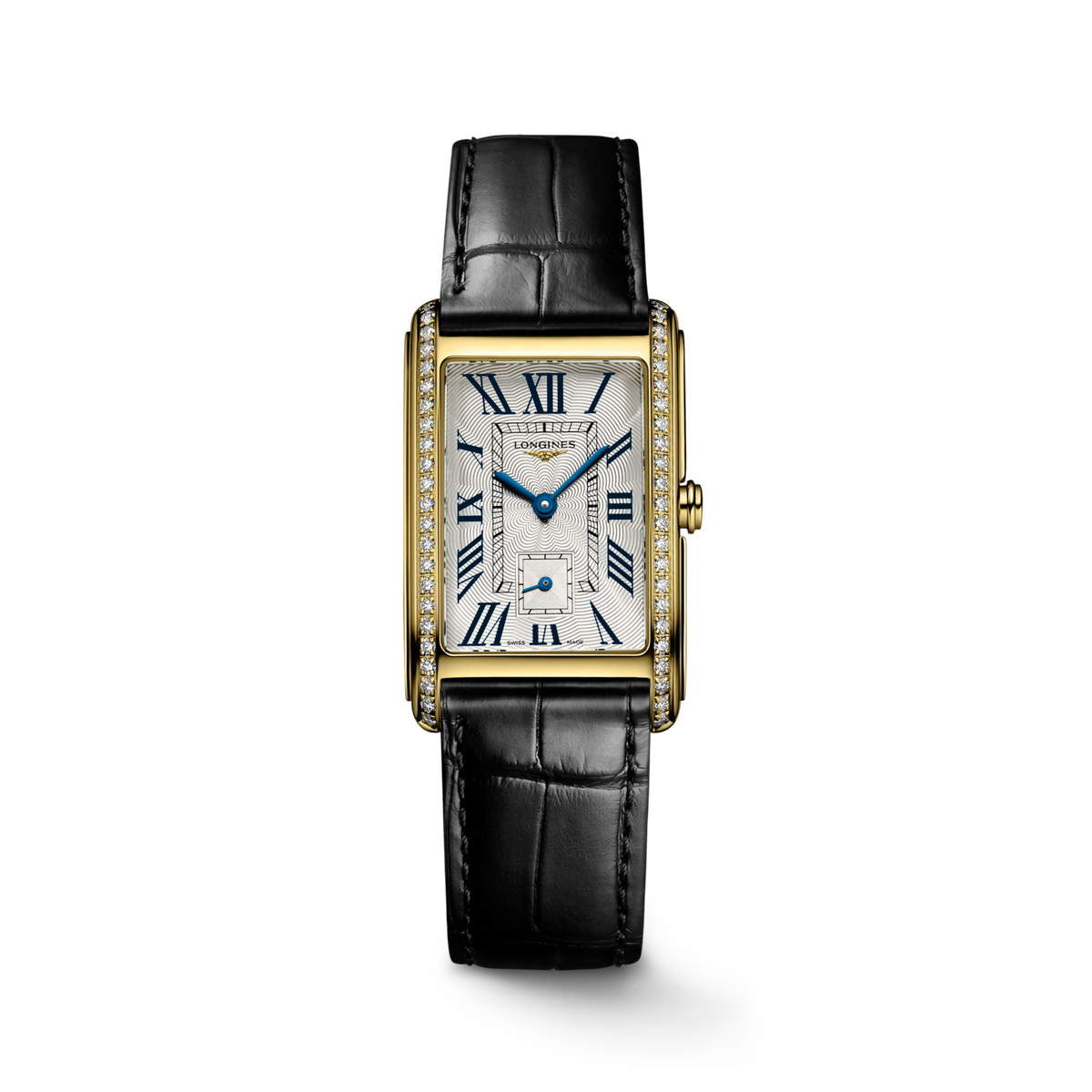 Longines Dolcevita 23.00 X 37.00 mm Silver "flinqué" 18 karat yellow gold L55127710 L5.512.7.71.0 front view