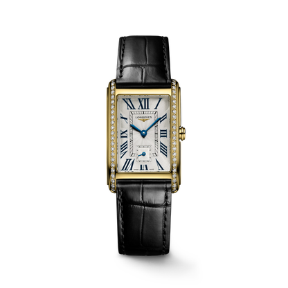 Longines Dolcevita 23.00 X 37.00 mm Silver "flinqué" 18 karat yellow gold L55127710 L5.512.7.71.0 front view