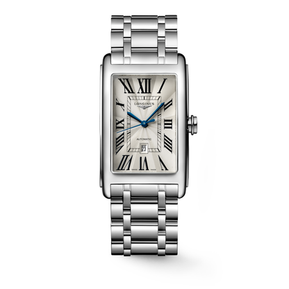 Longines Dolcevita 28.20 X 47.00 mm Silver "flinqué" Stainless steel L57674716 L5.767.4.71.6 front view