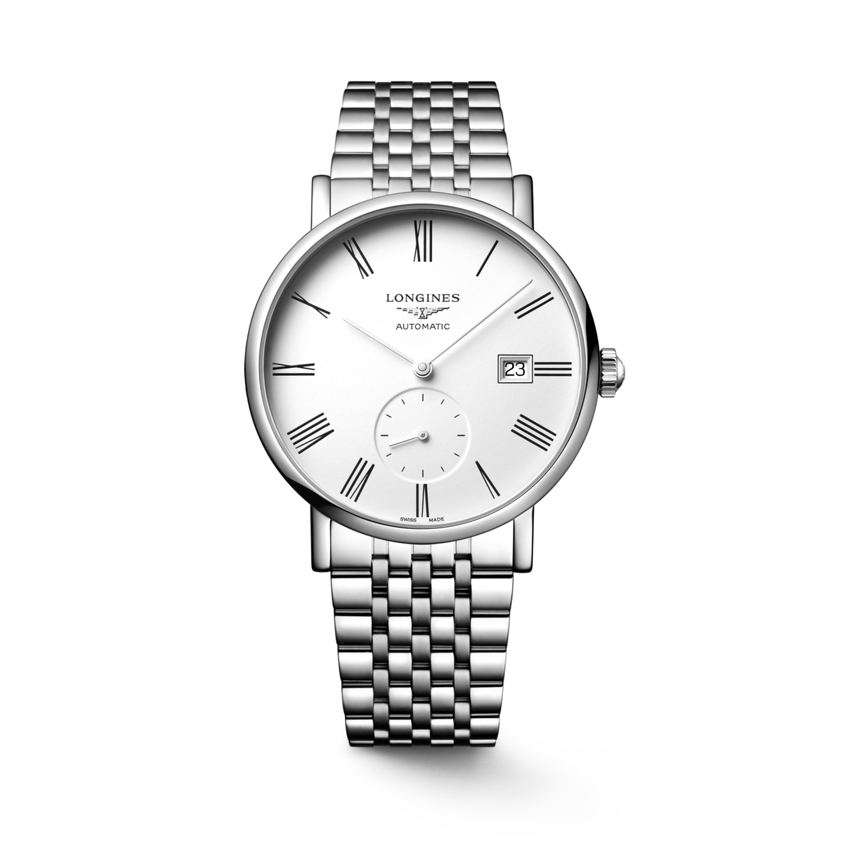 Longines Elegant Collection 39.00 mm White matt Stainless steel L48124116 L4.812.4.11.6 front view