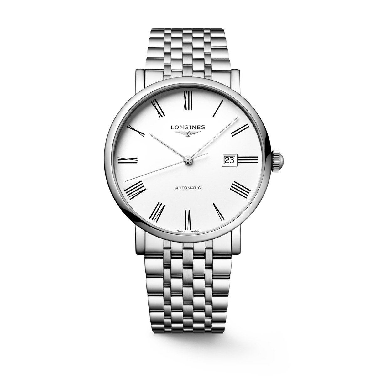 Longines Elegant Collection 41.00 mm White matt Stainless steel L49114116 L4.911.4.11.6 front view