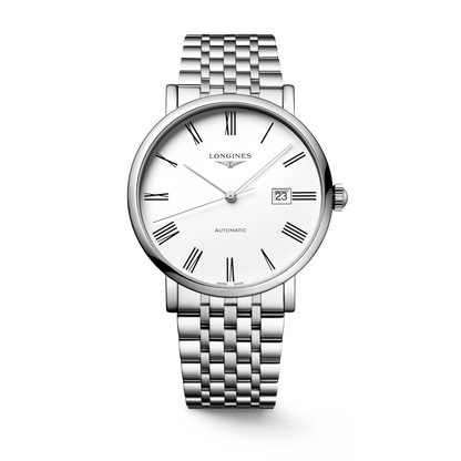 Longines Elegant Collection 41.00 mm White matt Stainless steel L49114116 L4.911.4.11.6 front view