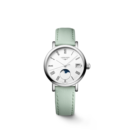 Longines Elegant Collection Moonphase 30.00 mm White matt Stainless steel L43304110 L4.330.4.11.0 front view
