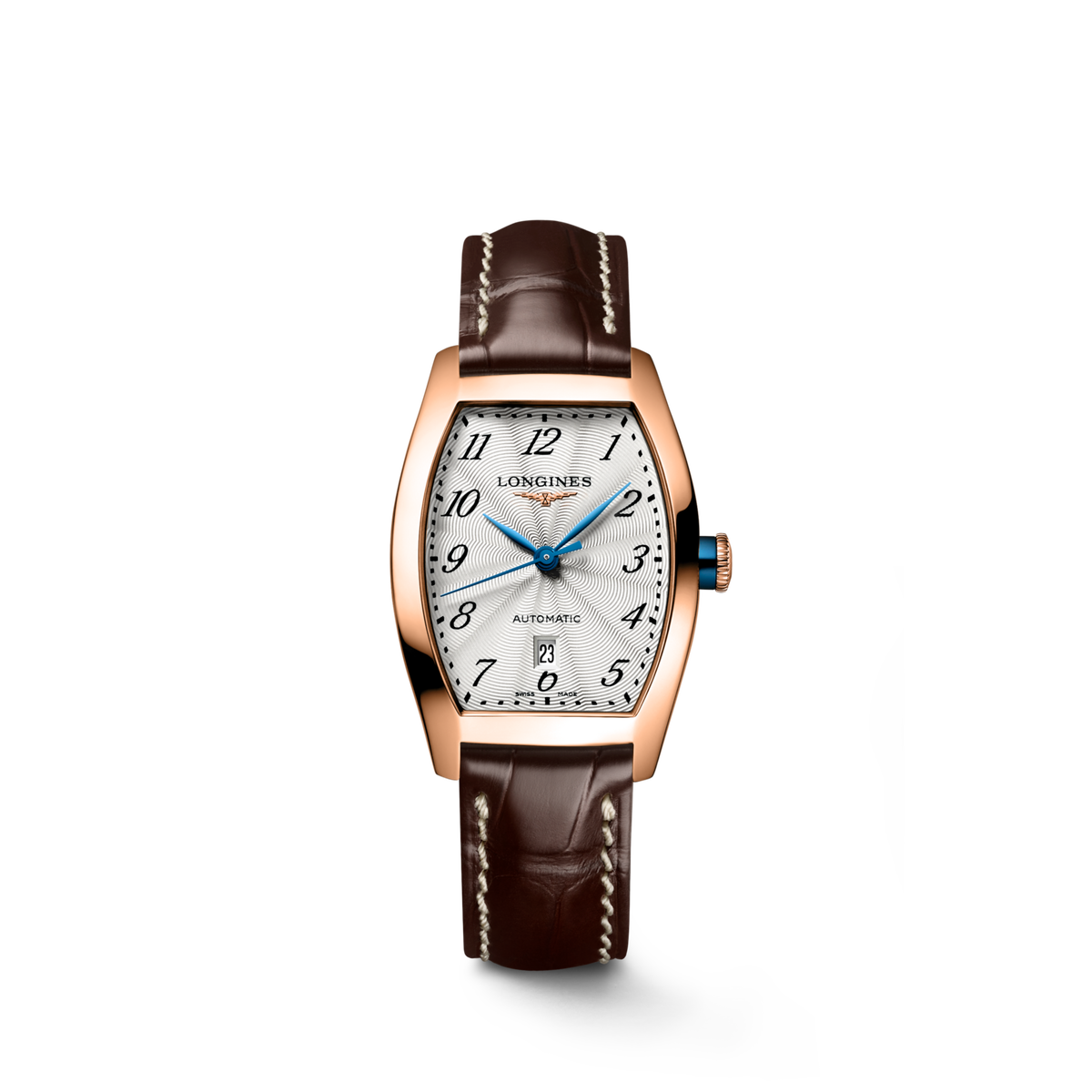 Longines Evidenza 26.00 X 30.60 mm Silver "flinqué" Rose gold 18 carats L21428732 L2.142.8.73.2 front view