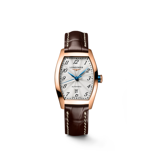Longines Evidenza 26.00 X 30.60 mm Silver "flinqué" Rose gold 18 carats L21428732 L2.142.8.73.2 front view