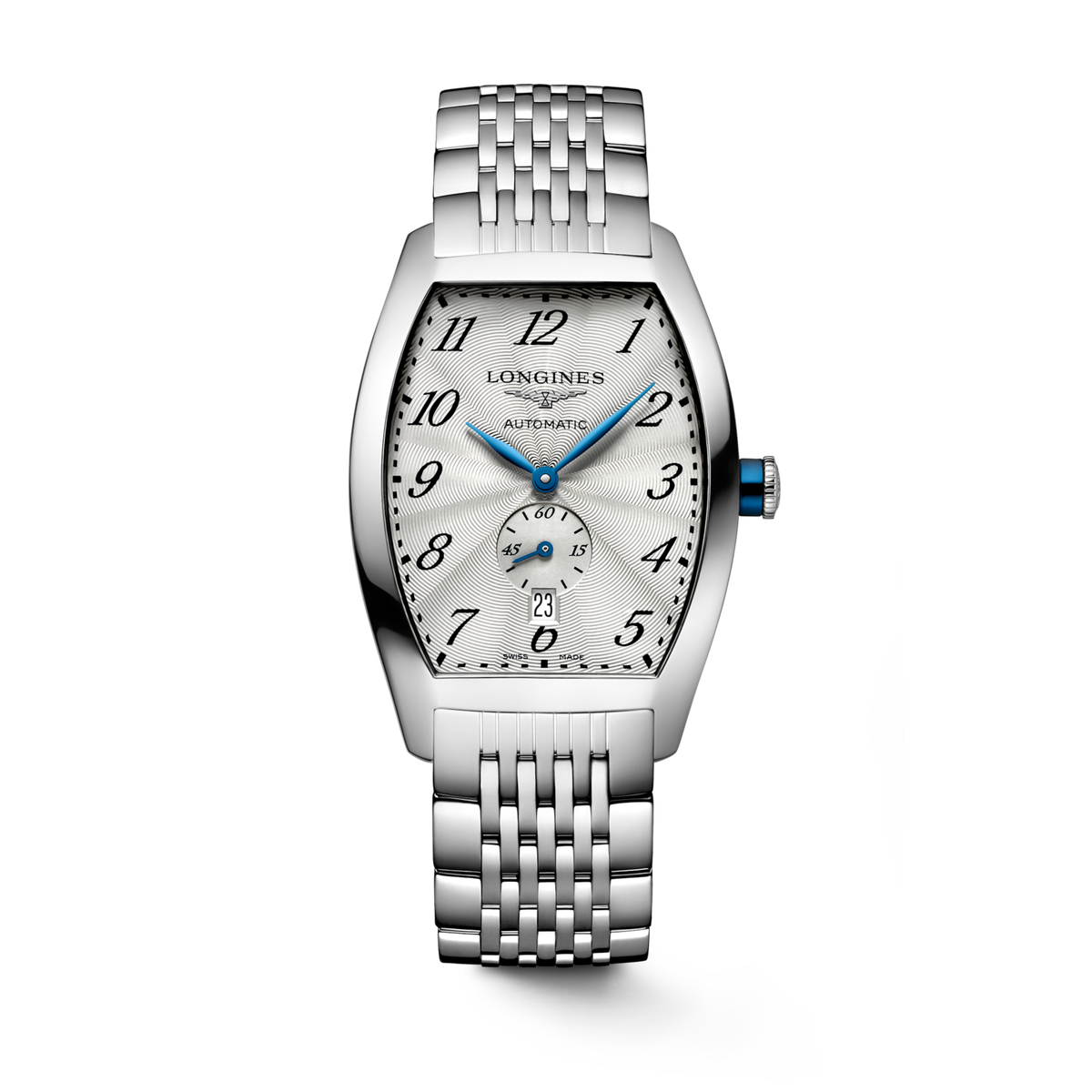 Longines Evidenza 33.10 X 38.75 mm Silver "flinqué" Stainless steel L26424736 L2.642.4.73.6 front view