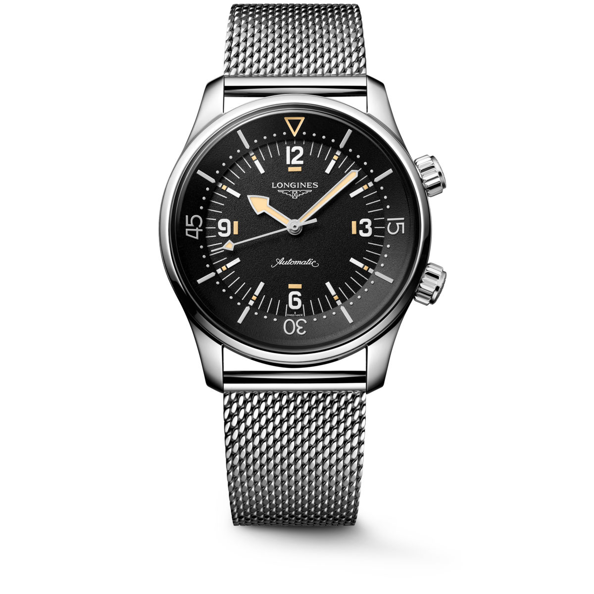 Longines Legend Diver 59 42.00 mm Black grained Stainless steel L37954599 L3.795.4.59.9 front view