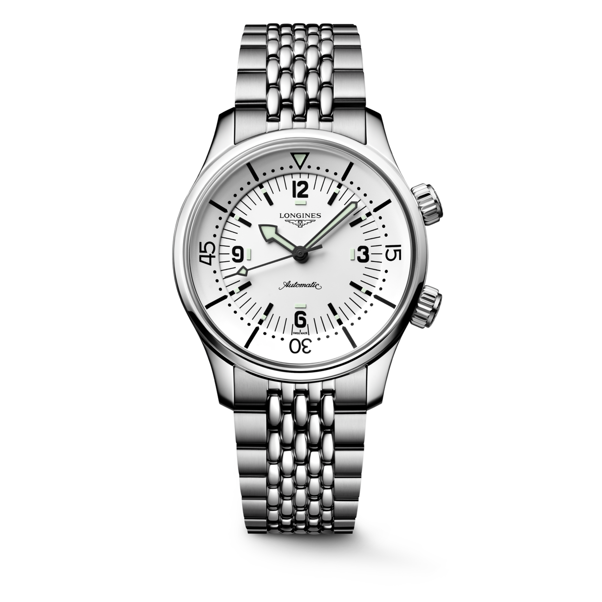 Longines Legend Diver 39.00 mm White matt Stainless steel L37644166 L3.764.4.16.6 front view