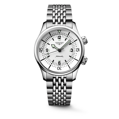 Longines Legend Diver 39.00 mm White matt Stainless steel L37644166 L3.764.4.16.6 front view