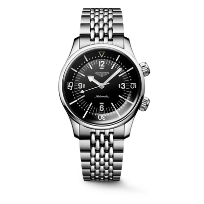 Longines Legend Diver 39.00 mm Black lacquered polished Stainless steel L37644507 L3.764.4.50.7 front view