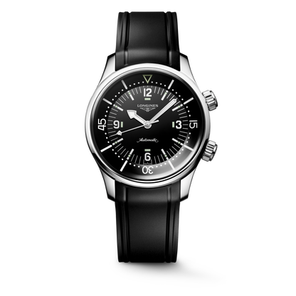 Longines Legend Diver 39.00 mm Black lacquered polished Stainless steel L37644509 L3.764.4.50.9 front view