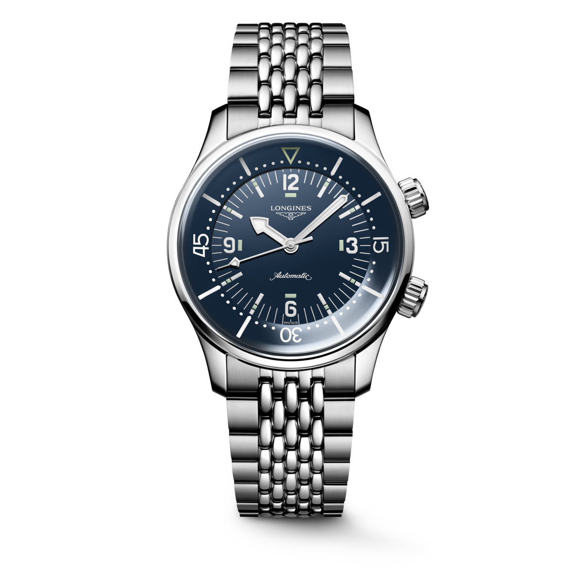 Longines Legend Diver 39.00 mm Blue lacquered polished Stainless steel L37644907 L3.764.4.90.7 front view