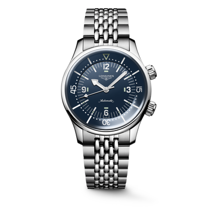Longines Legend Diver 39.00 mm Blue lacquered polished Stainless steel L37644907 L3.764.4.90.7 front view
