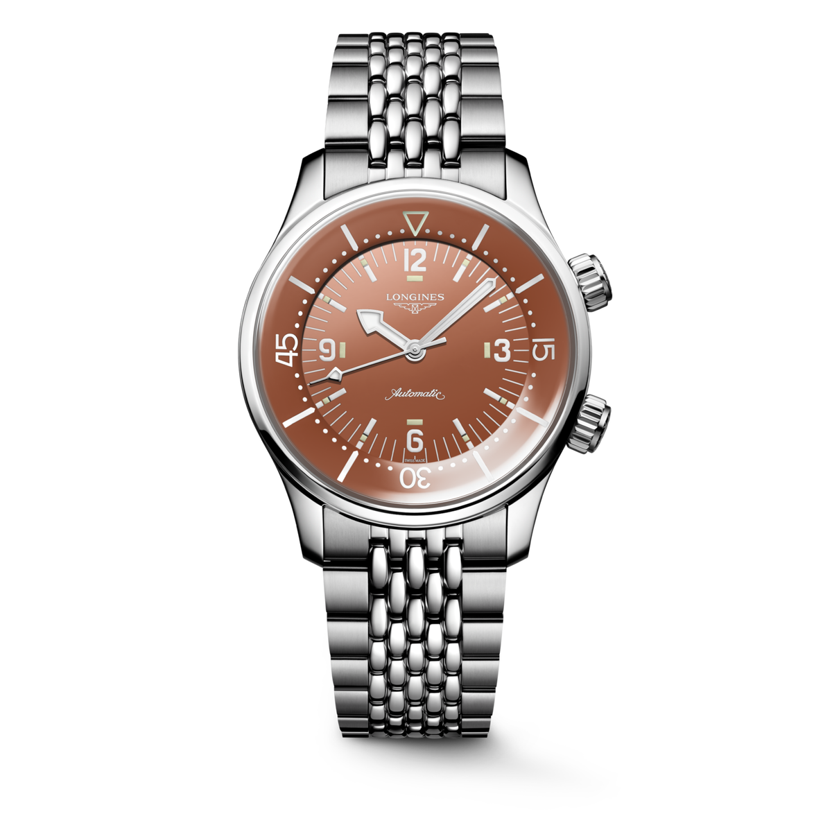Longines Legend Diver 39.00 mm Terracotta Stainless steel L37644966 L3.764.4.96.6 front view