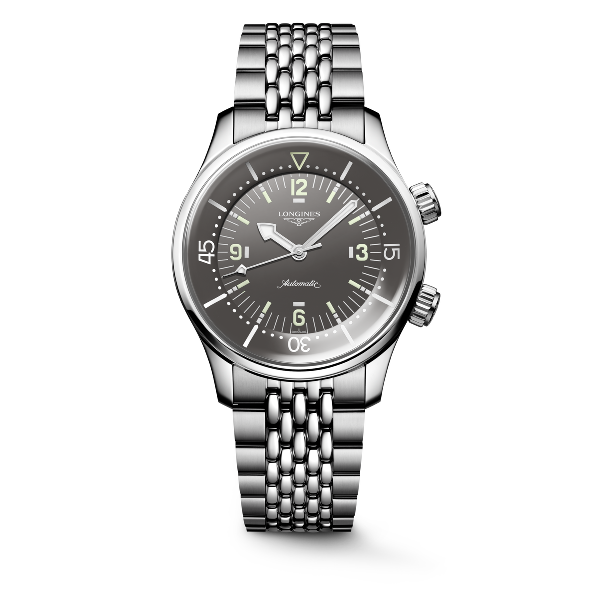 Longines Legend Diver 39.00 mm Grey Stainless steel L37644996 L3.764.4.99.6 front view