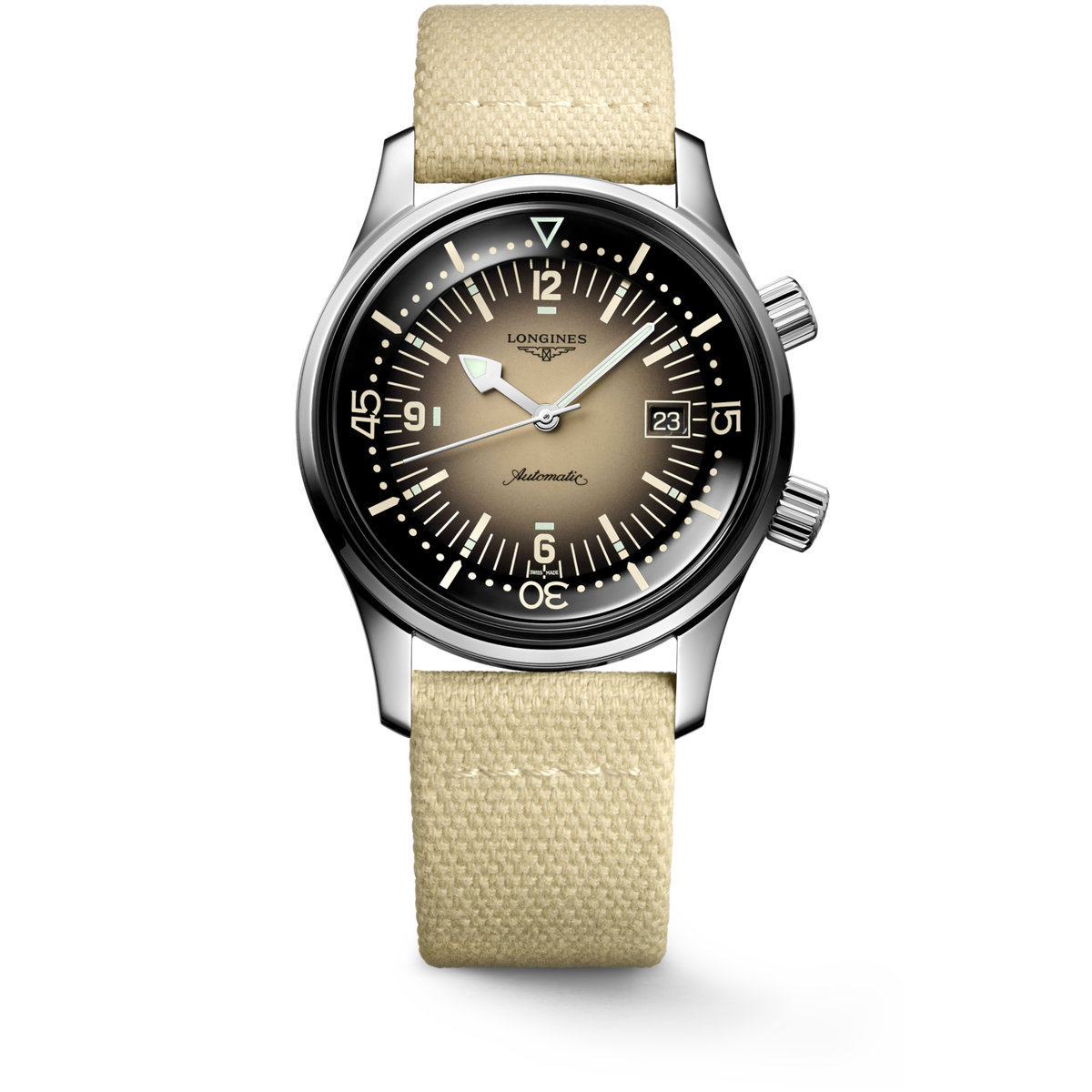 Longines Legend Diver 42.00 mm Beige Stainless steel L37744302 L3.774.4.30.2 front view