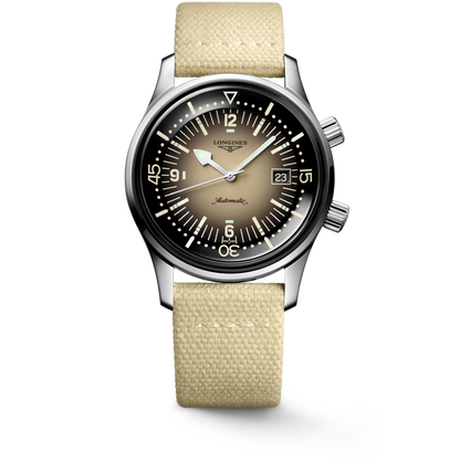 Longines Legend Diver 42.00 mm Beige Stainless steel L37744302 L3.774.4.30.2 front view