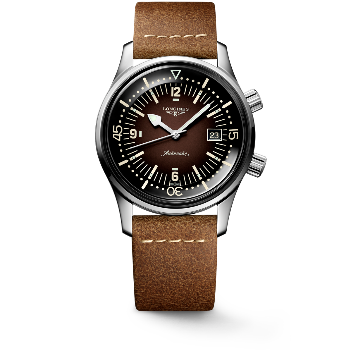 Longines Legend Diver 42.00 mm Brown Stainless steel L37744602 L3.774.4.60.2 front view