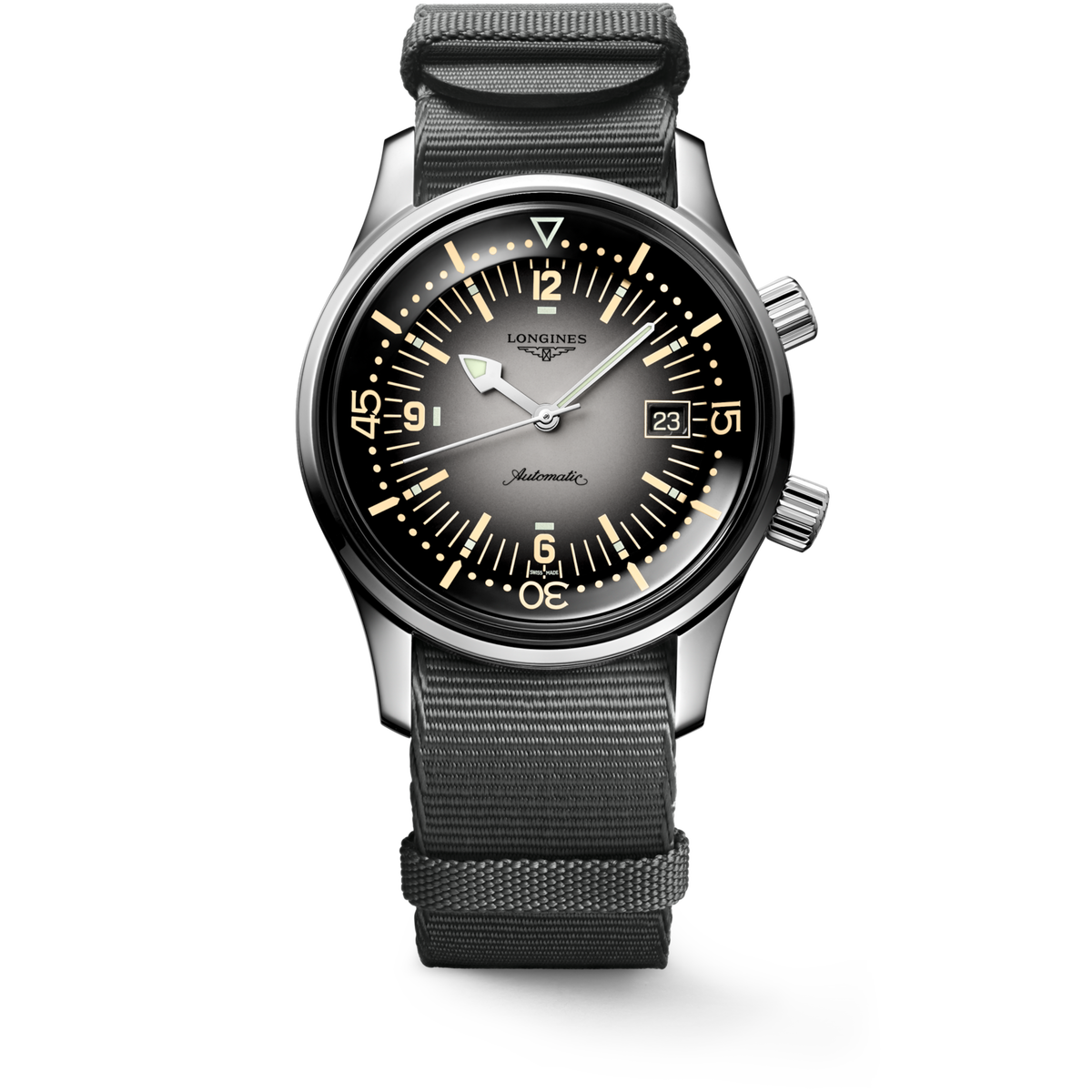 Longines Legend Diver 42.00 mm Grey Stainless steel L37744702 L3.774.4.70.2 front view