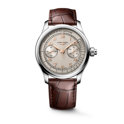 Longines Master Collection Chrono Monopusher Ivory "barleycorn" dial. Stainless steel 41.00 mm L29604782 L2.960.4.78.2 front view