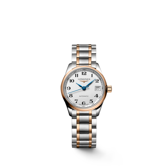 Longines Master Collection Silver "barleycorn" dial. Stainless steel and rose gold 18 carats 25.50 mm L21285797 L2.128.5.79.7 front view
