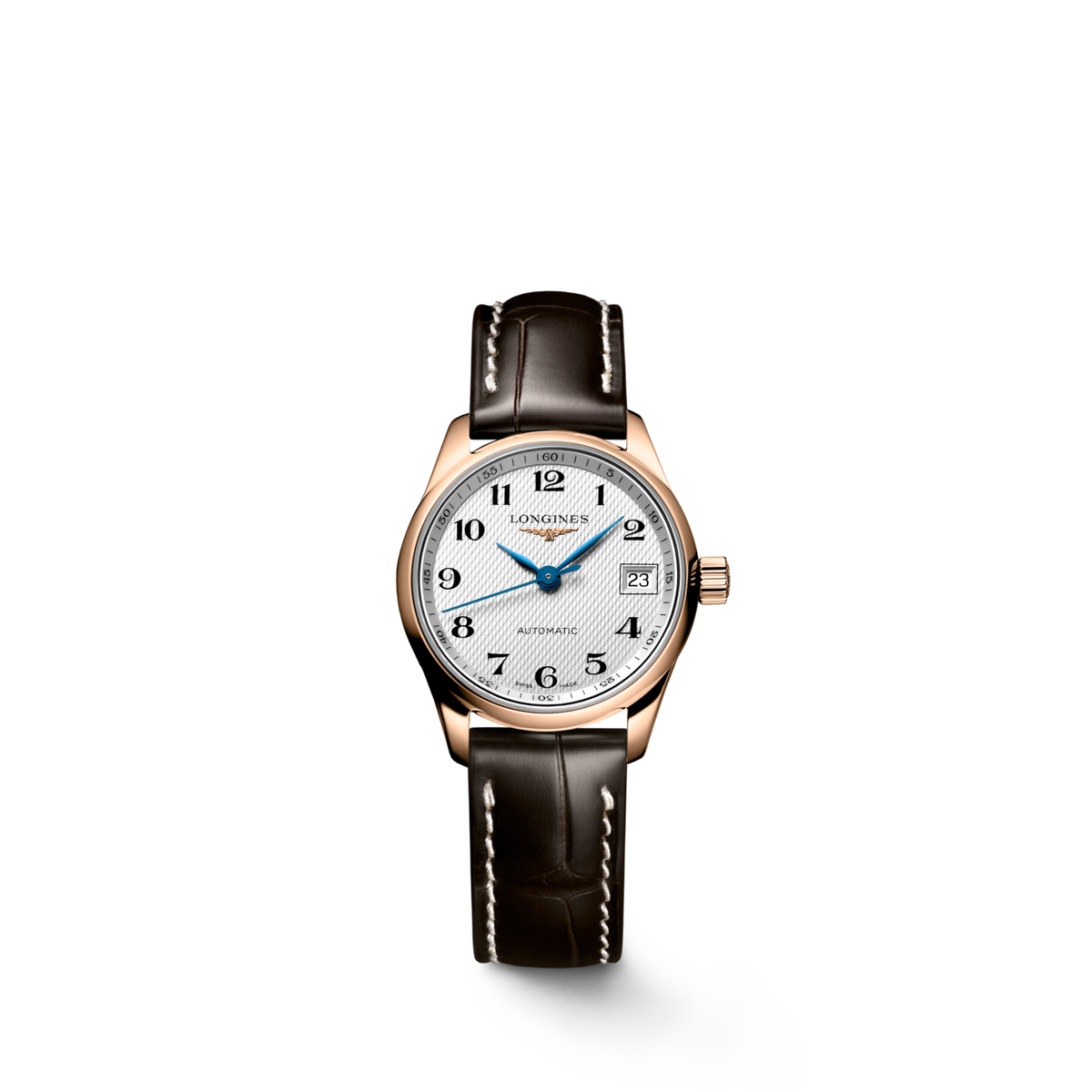 Longines Master Collection Silver "barleycorn" dial. Rose gold 18 carats 25.50 mm L21288783 L2.128.8.78.3 front view