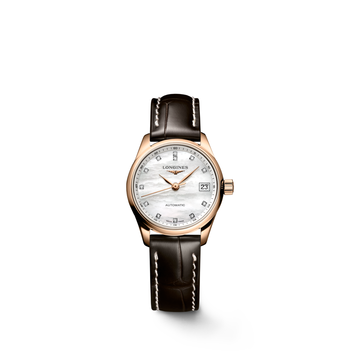 Longines Master Collection White mother-of-pearl dial. Rose gold 18 carats 25.50 mm L21288873 L2.128.8.87.3 front view