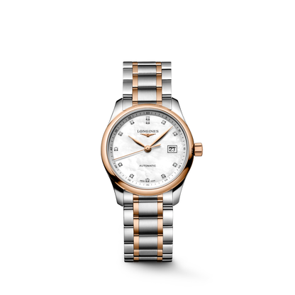 Longines Master Collection White mother-of-pearl dial. Stainless steel and rose gold 18 carats cap 200 29.00 mm L22575897 L2.257.5.89.7 front view