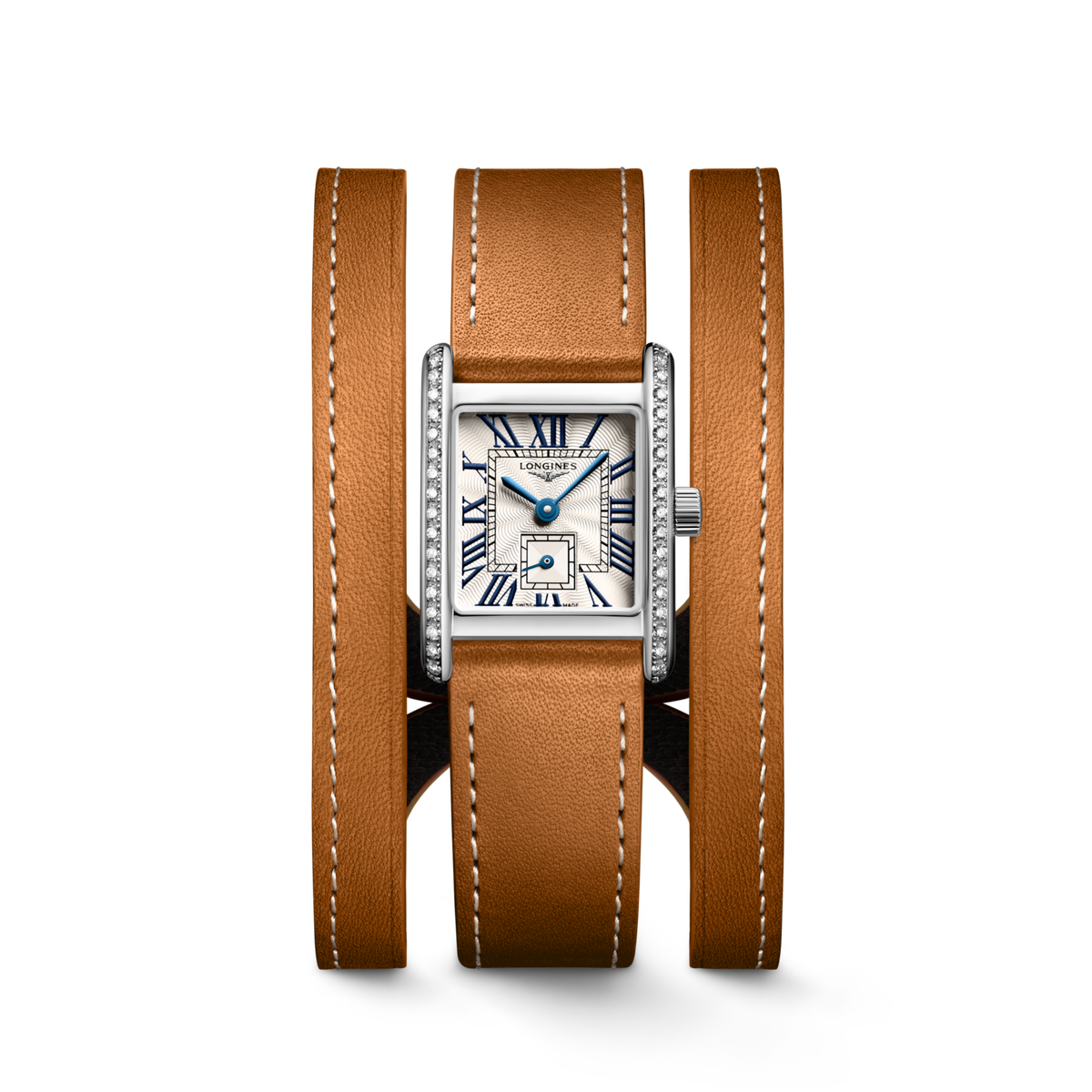Longines Mini Dolcevita 21.50 X 29.00 mm Silver "flinqué" Stainless steel L52000710 L5.200.0.71.0 front view