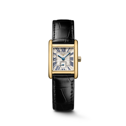 Longines Mini Dolcevita 21.50 X 29.00 mm Silver "flinqué" 18 karat yellow gold L52006710 L5.200.6.71.0 front view