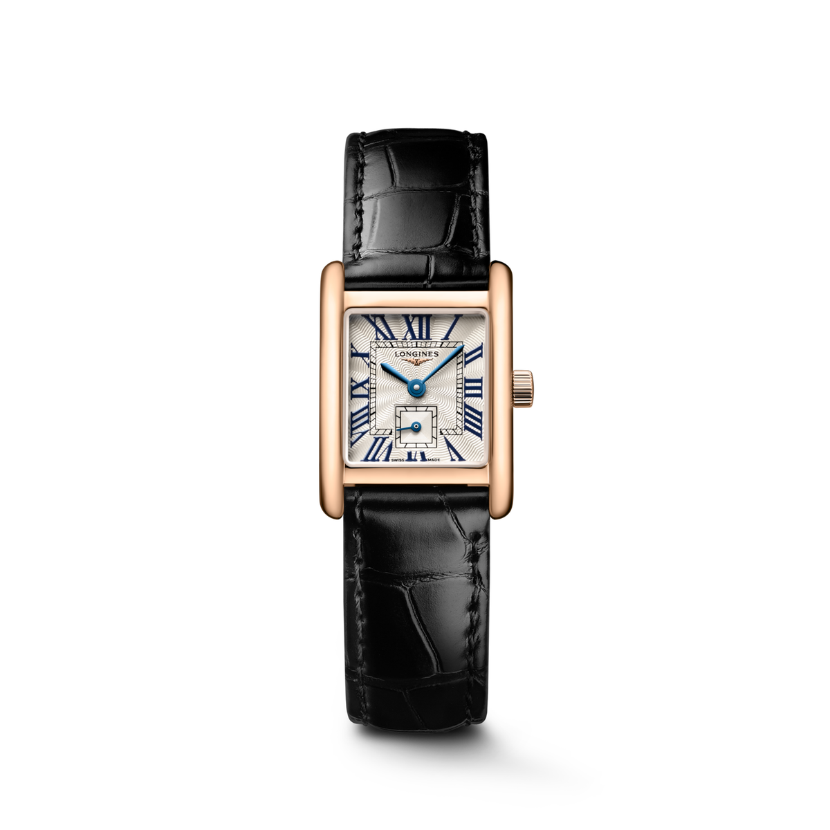 Longines Mini Dolcevita 21.50 X 29.00 mm Silver "flinqué" Rose gold 18 carats L52008710 L5.200.8.71.0 front view