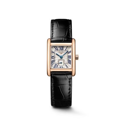 Longines Mini Dolcevita 21.50 X 29.00 mm Silver "flinqué" Rose gold 18 carats L52008710 L5.200.8.71.0 front view