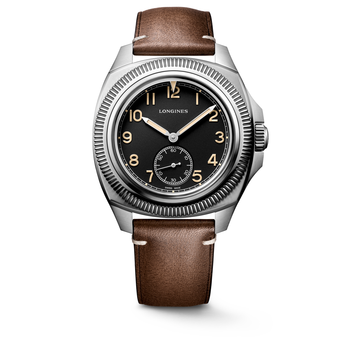 Longines Pilot Majetek 43.00 mm Black matt Stainless steel L28384530 L2.838.4.53.0 front view