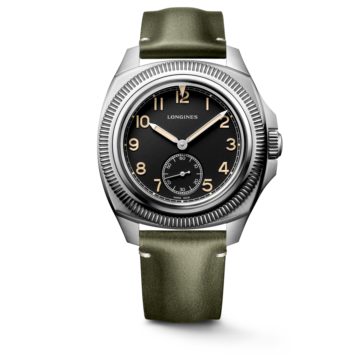 Longines Pilot Majetek 43.00 mm Black matt Stainless steel L28384532 L2.838.4.53.2 front view