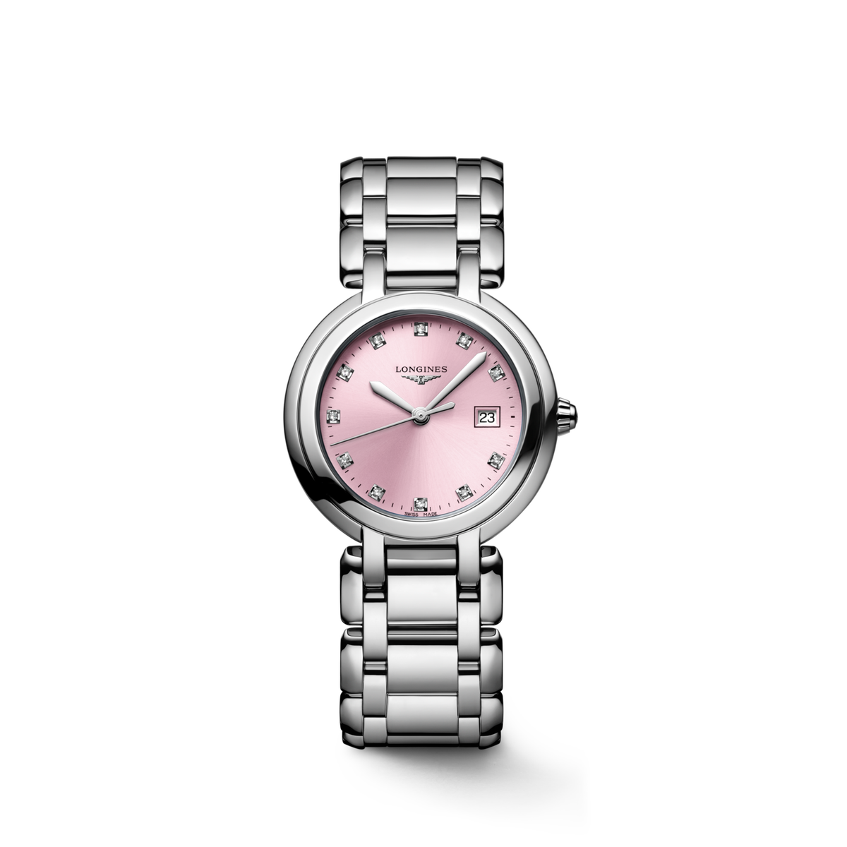Longines Primaluna 30.00 mm Sunray pink Stainless steel L81224996 L8.122.4.99.6 front view