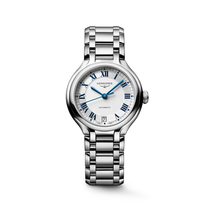 Longines Primaluna 34.00 mm Sunray silver Stainless steel L81244716 L8.124.4.71.6 front view