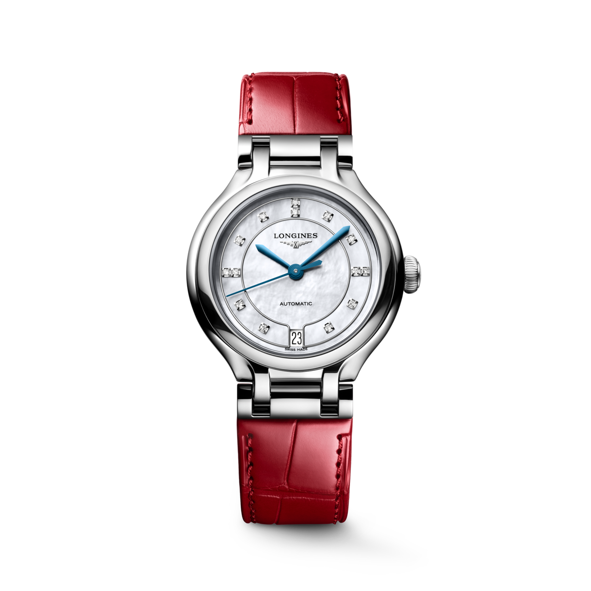 Longines Primaluna 34.00 mm White mother-of-pearl Stainless steel L81244872 L8.124.4.87.2 front view