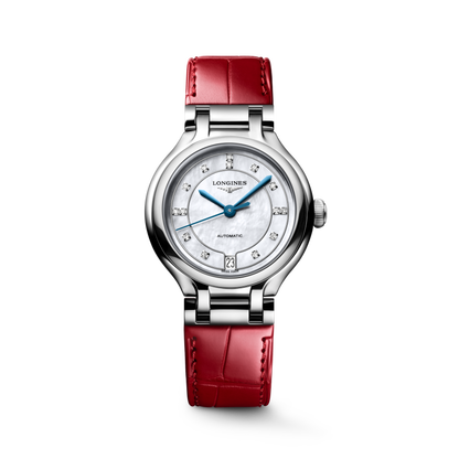 Longines Primaluna 34.00 mm White mother-of-pearl Stainless steel L81244872 L8.124.4.87.2 front view