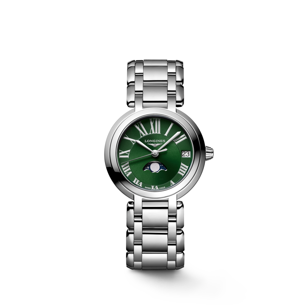 Longines Primaluna Moonphase 30.50 mm Green Stainless steel L81154616 L8.115.4.61.6 front view