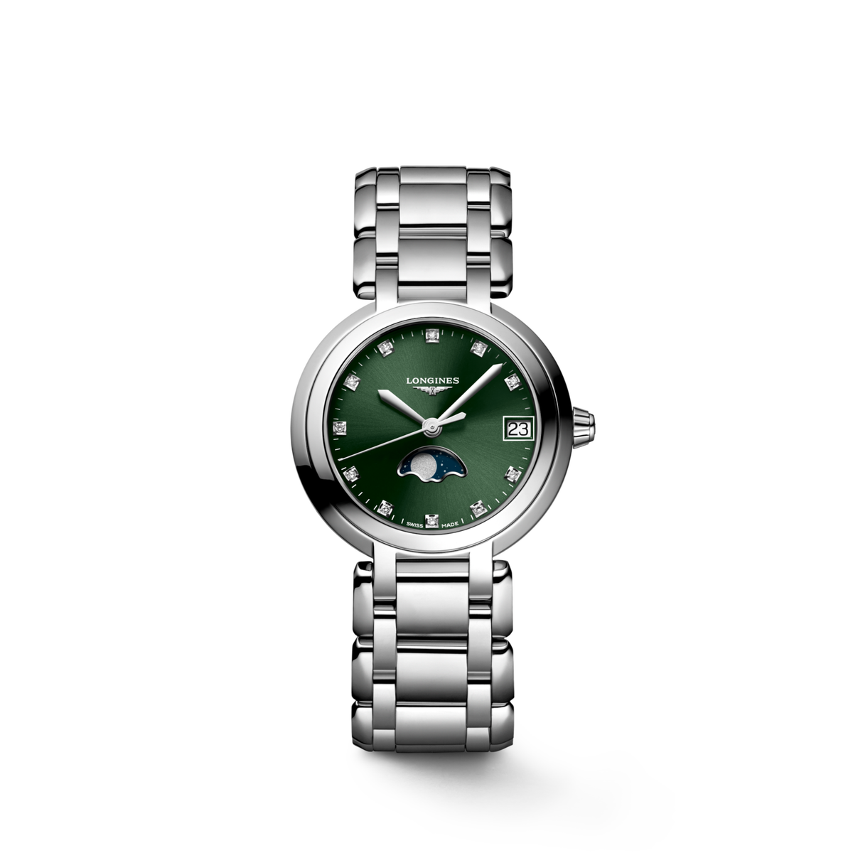 Longines Primaluna Moonphase 30.50 mm Green Stainless steel L81154676 L8.115.4.67.6 front view