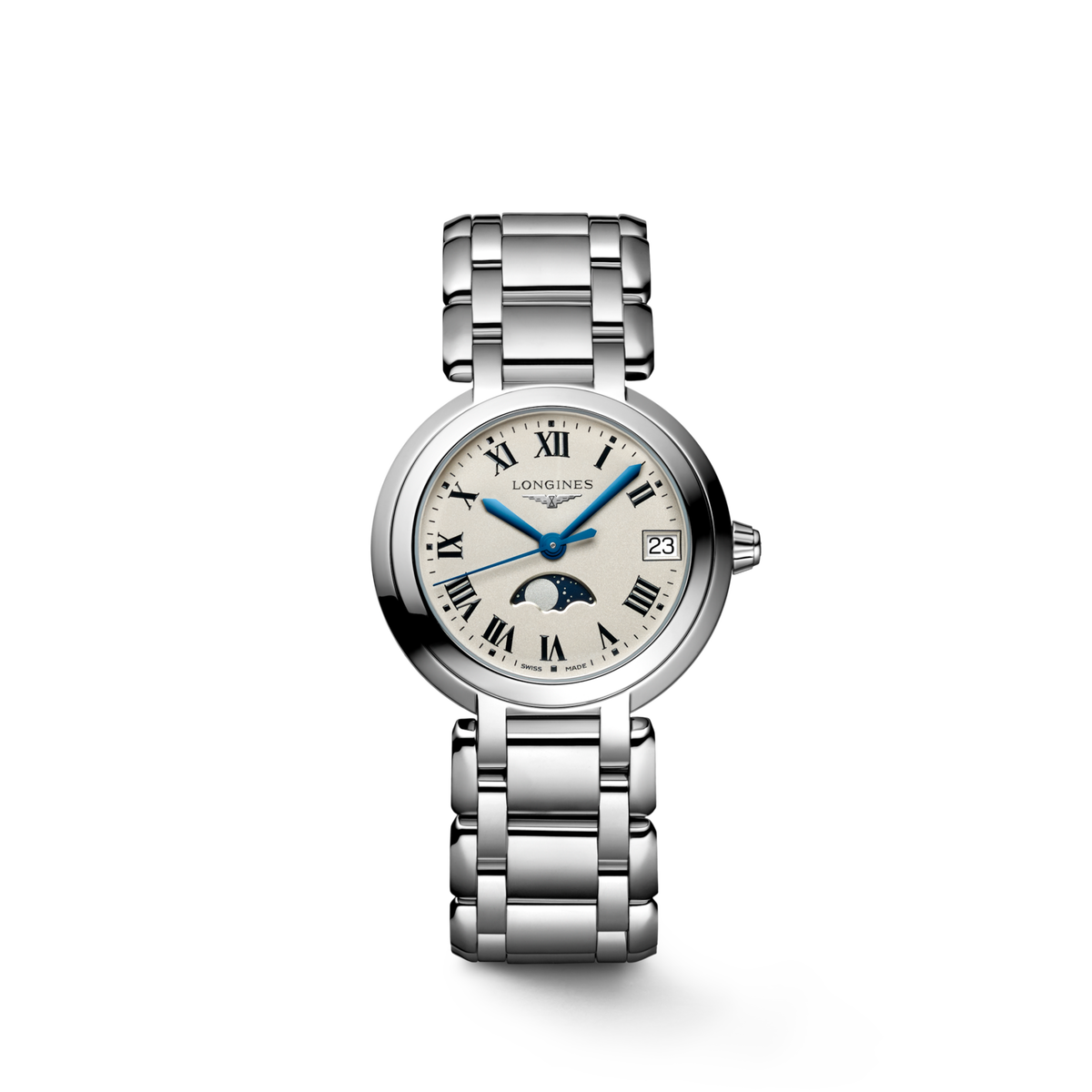 Longines Primaluna Moonphase 30.50 mm Opaline Ivory Stainless steel L81154716 L8.115.4.71.6 front view
