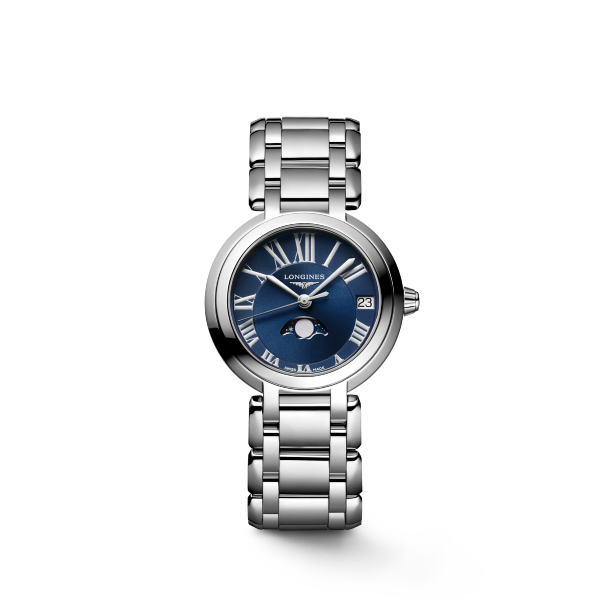 Longines Primaluna Moonphase 30.50 mm Blue Stainless steel L81154916 L8.115.4.91.6 front view