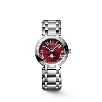 Longines Primaluna Moonphase 30.50 mm Bordeaux Stainless steel L81154926 L8.115.4.92.6 front view