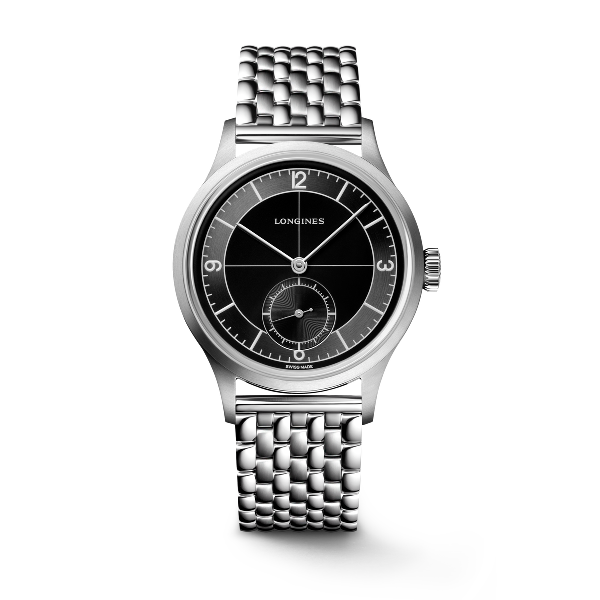 Longines Sector Dial 38.50 mm Black Stainless steel L28284536 L2.828.4.53.6 front view
