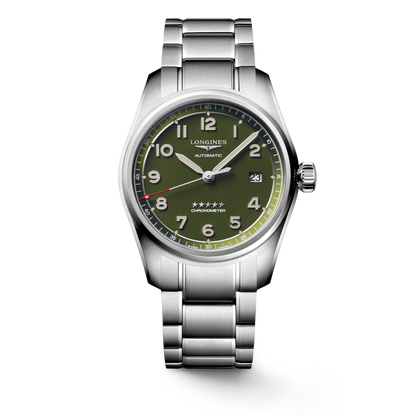 Longines Spirit 40.00 mm Green matt Stainless steel L38104036 L3.810.4.03.6 front view