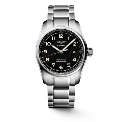 Longines Spirit 40.00 mm Black matt Stainless steel L38104536 L3.810.4.53.6 front view