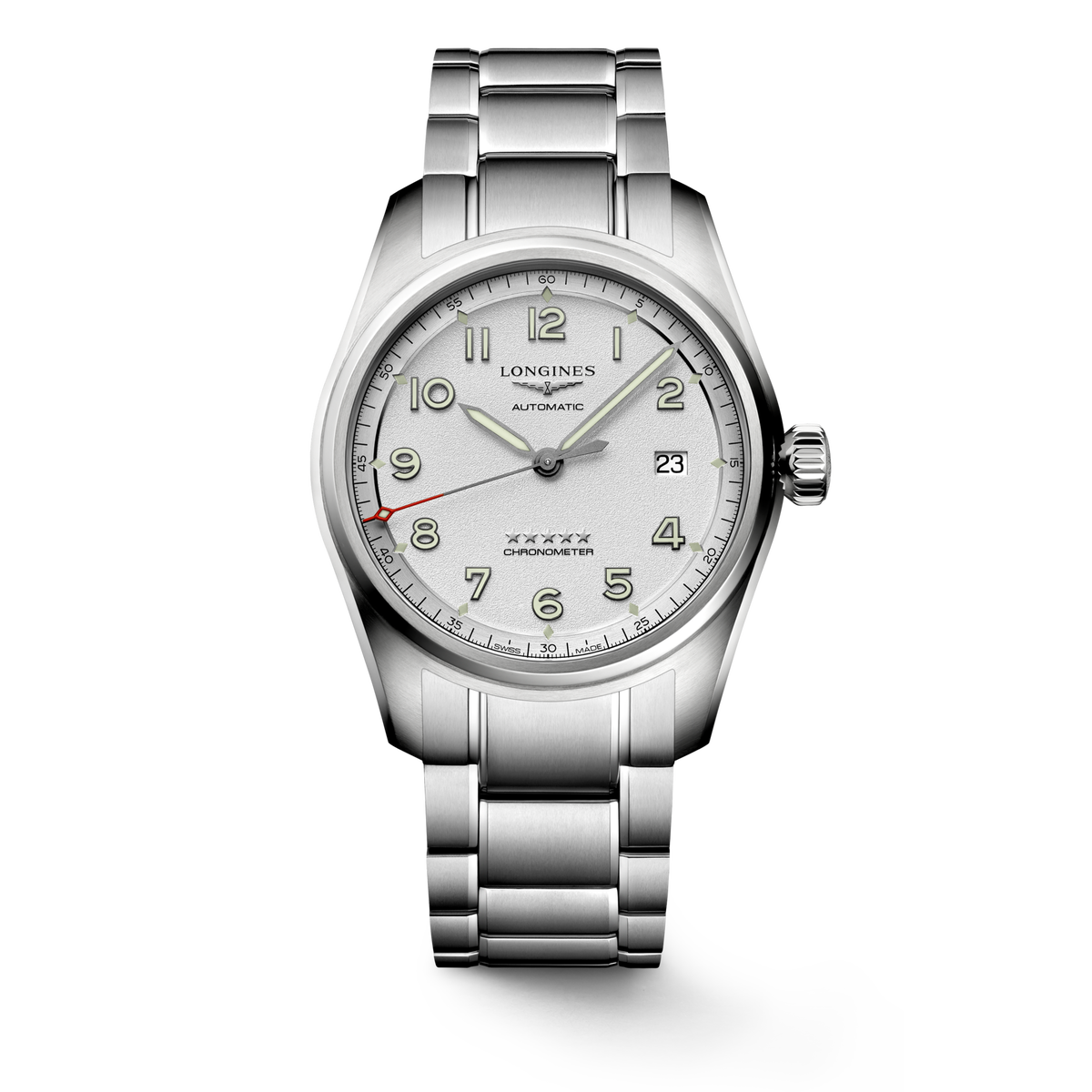 Longines Spirit 40.00 mm Opaline Ivory Stainless steel L38104736 L3.810.4.73.6 front view